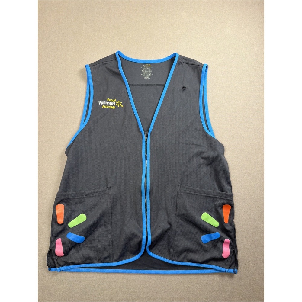 Official Men's Walmart Employee Vest Uniform Associate Blue Sz L